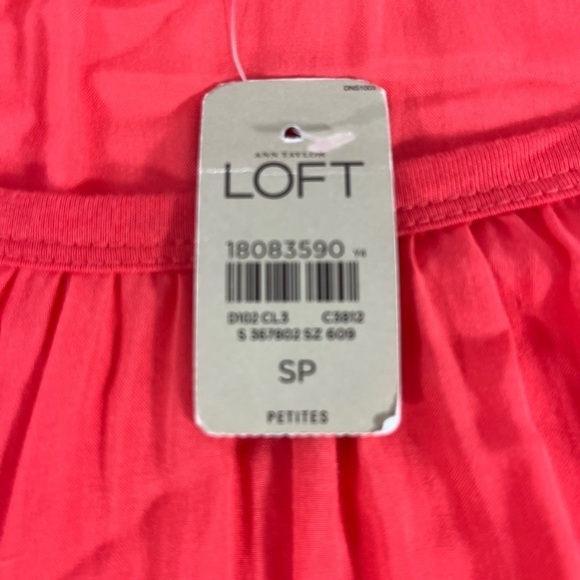NWT LOFT Coral/Fushia Sheer Blouse Size Small Petite - Picture 3 of 7